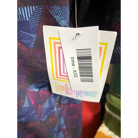 LuLaRoe RETIRED Irma Women's Size XXS Purple & Blue Triangles NWT - Picture 5 of 10
